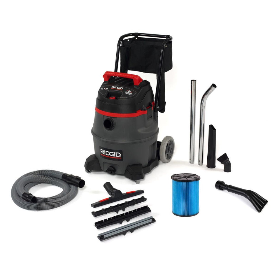Aspiradora para Sólidos y Líquidos de 16 Galones con Motor de 2 fases, Ridgid - Tienda Henca