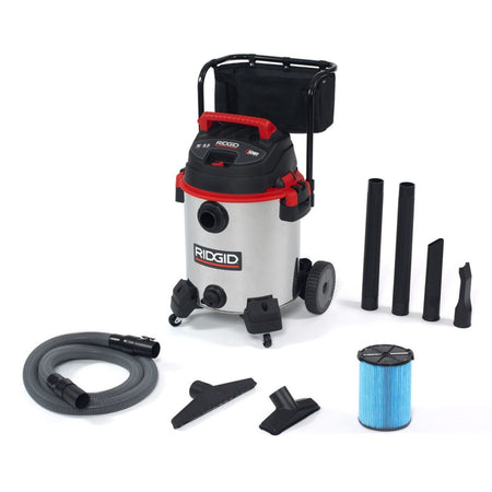 Aspiradora para Sólidos y Líquidos de Acero Inoxidable 16 Galones, Ridgid - Tienda Henca